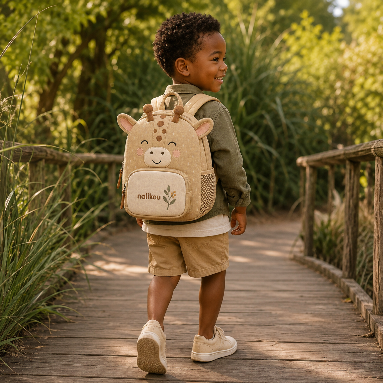 Sac à dos Nalikou Girafe Beige